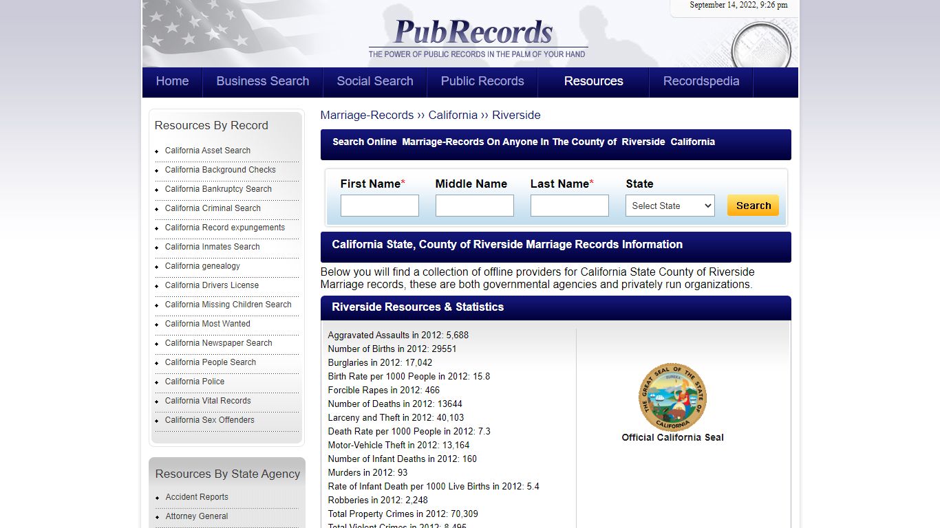 Riverside County, California Marriage Records - Pubrecords.com